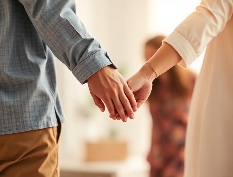 Family members navigating difficult conversations